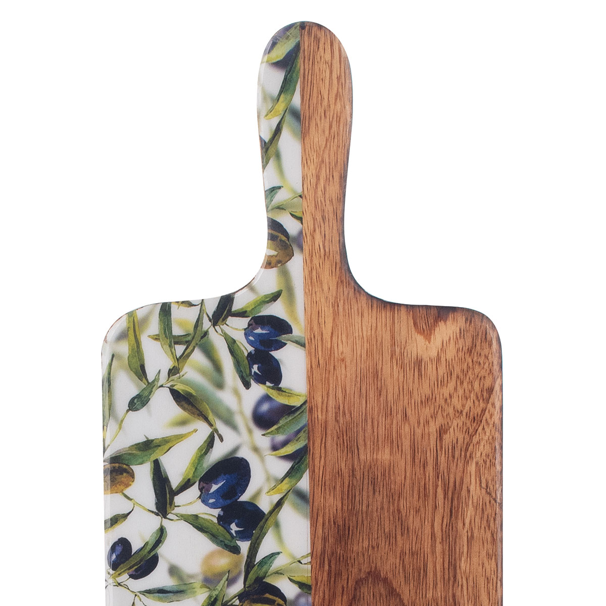 Tabla ovalada de madera de mango con aceitunas, 49 cm - Imagen 3