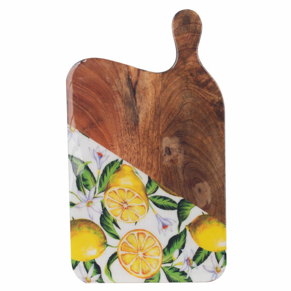 Tabla de madera de mango con limones, 35 × 19 cm