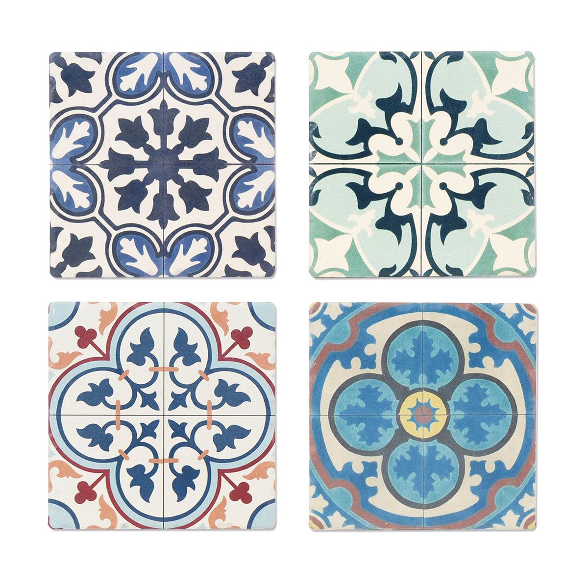 Posavasos de cerámica con motivo de azulejos, 11 cm, 17648