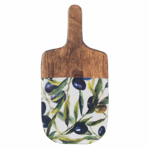 Tabla de cortar de madera de mango con aceitunas, 30 × 15 cm