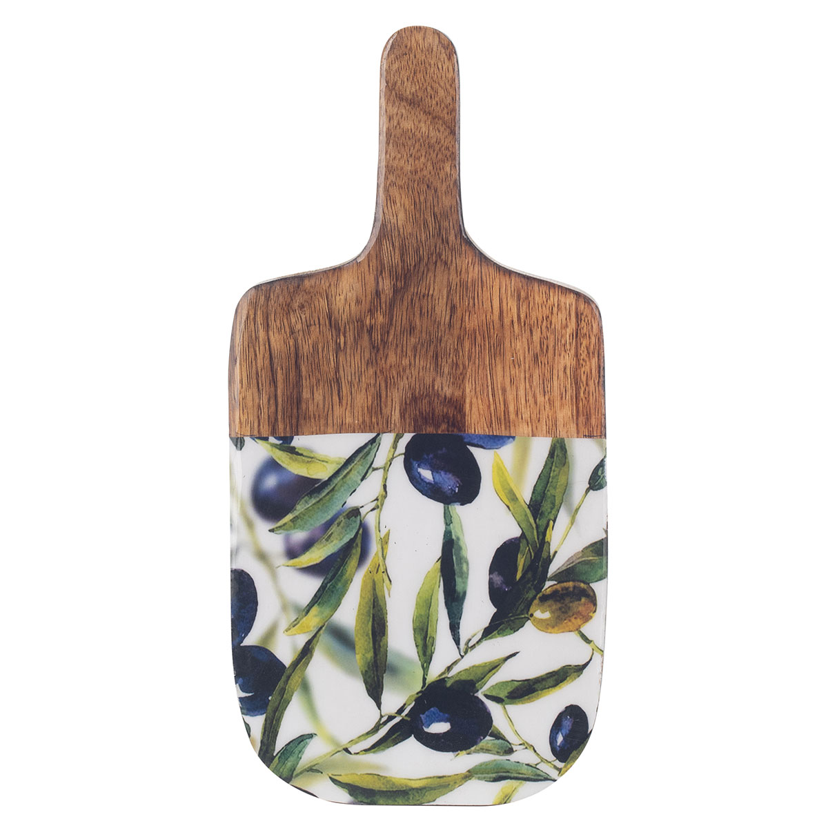 Tabla de cortar de madera de mango con aceitunas, 30 × 15 cm