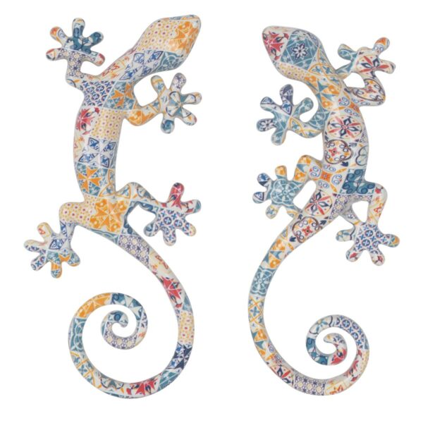 Lagartija de resina sintética con motivo de azulejos, 16 cm