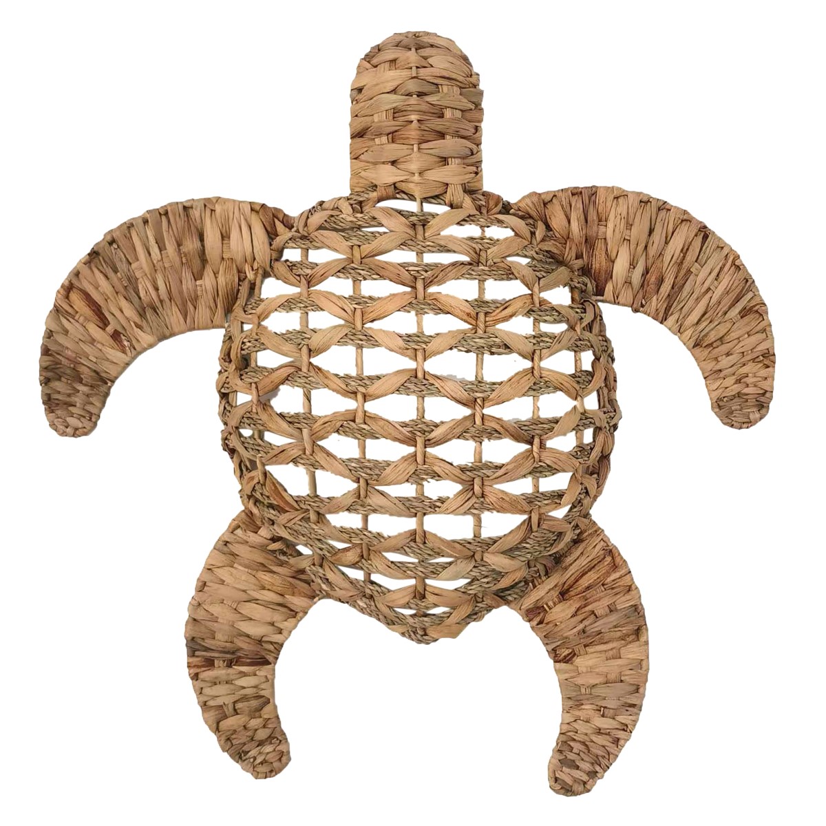 Tortuga grande decorativa de pared de jacinto de agua