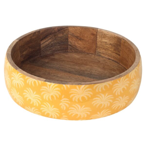 Cuenco con palmeras de madera y resina, 25 × 25 cm
