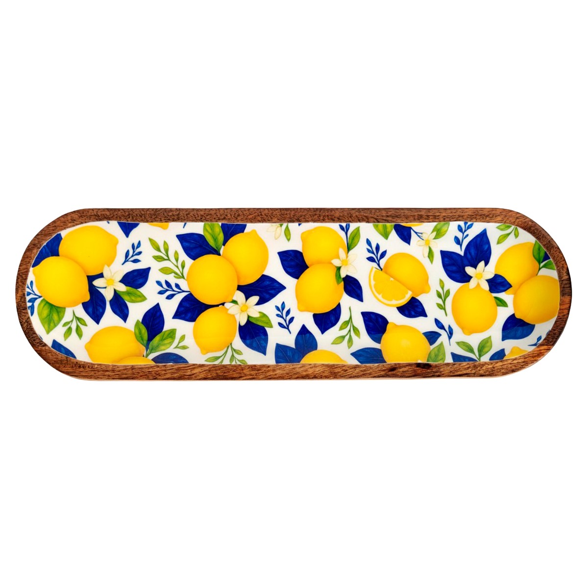Fuente con limones de madera y resina, 44 × 14 cm - Imagen 3