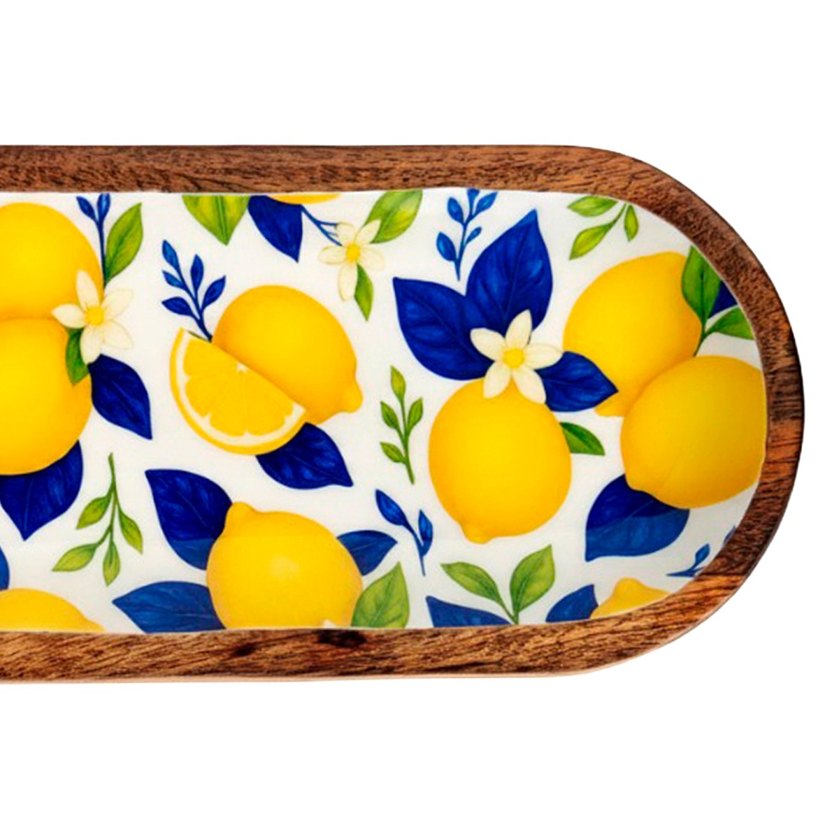 Fuente con limones de madera y resina, 44 × 14 cm - Imagen 4
