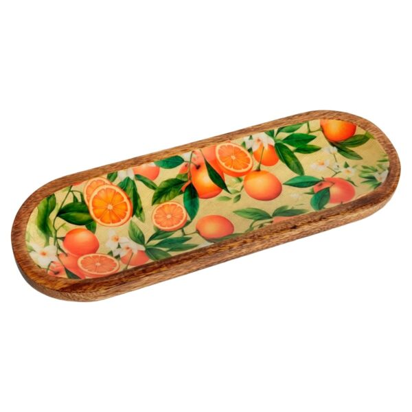 Fuente con naranjas, 29,50 × 10 cm